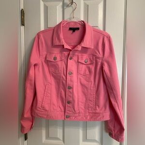 Talbots Women’s Size Medium Barbie Pink Denim Jean Jacket - Great Condition